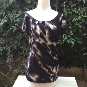 Ann Taylor Animal Print Flutter Sleeve Blouse 14